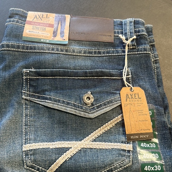 T.K Axel slim boot stretch jeans size 40 x 30 NWT - Picture 3 of 6